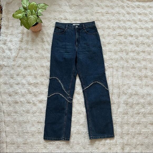 Rachel Comey Denim Ticklers High Waisted Straight Leg Jeans in Blue - Picture 3 of 9